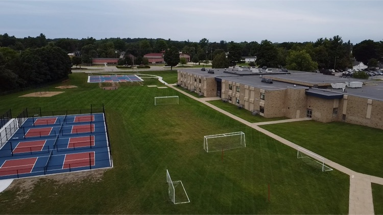 Aerial view of Big Rapids Middle School 