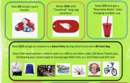 First round of Move a thon incentives will be going home with students today! Great job Riverview students! Keep moving forward so we can achieve our goal. ❤️ 