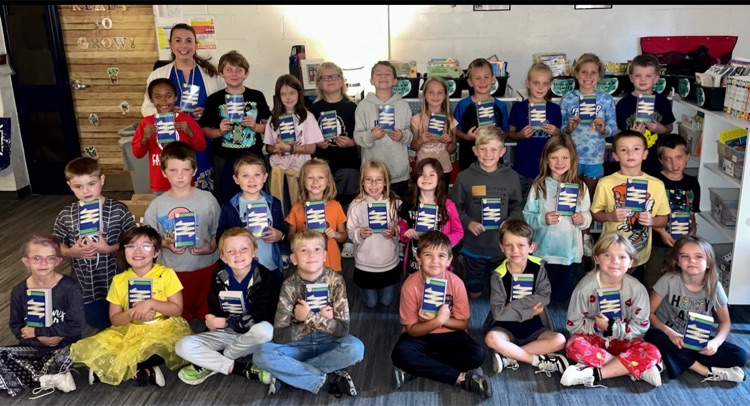 Riverview’s 3rd graders receiving free dictionaries. 